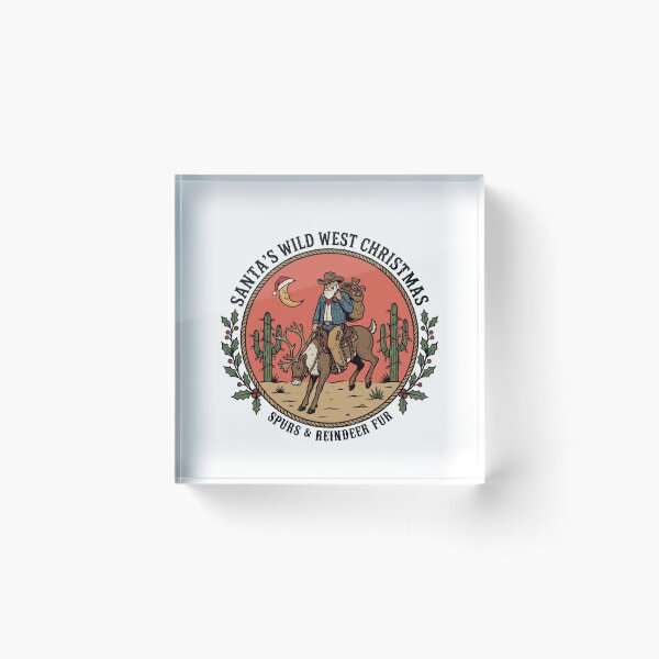 Item preview, Santa’s Wild West Christmas Cowboy Santa Riding Reindeer  Holiday designed and sold by Milasneeze.