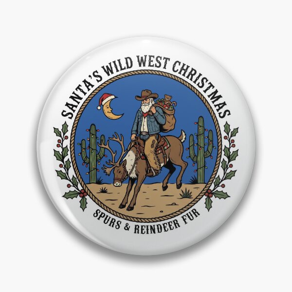 Item preview, Santa’s Wild West Christmas Blue Sky Cowboy Santa Riding Reindeer Desert Holiday designed and sold by Milasneeze.