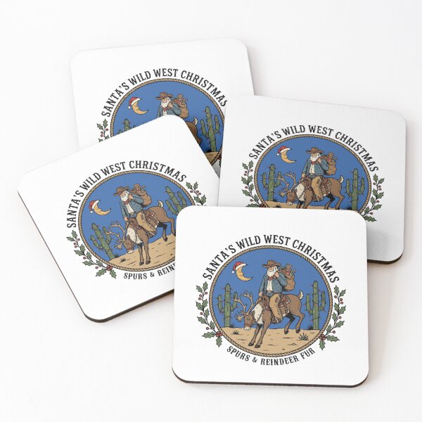 Item preview, Santa’s Wild West Christmas Blue Sky Cowboy Santa Riding Reindeer Desert Holiday designed and sold by Milasneeze.