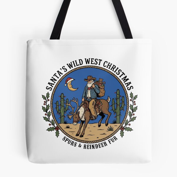 Item preview, Santa’s Wild West Christmas Blue Sky Cowboy Santa Riding Reindeer Desert Holiday designed and sold by Milasneeze.