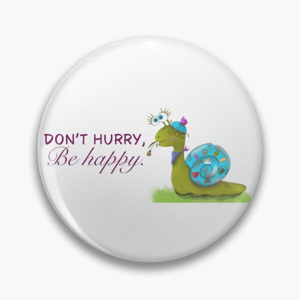 Item preview, Don't hurry be happy, retro hippie snail pun designed and sold by LilSugarMouse.