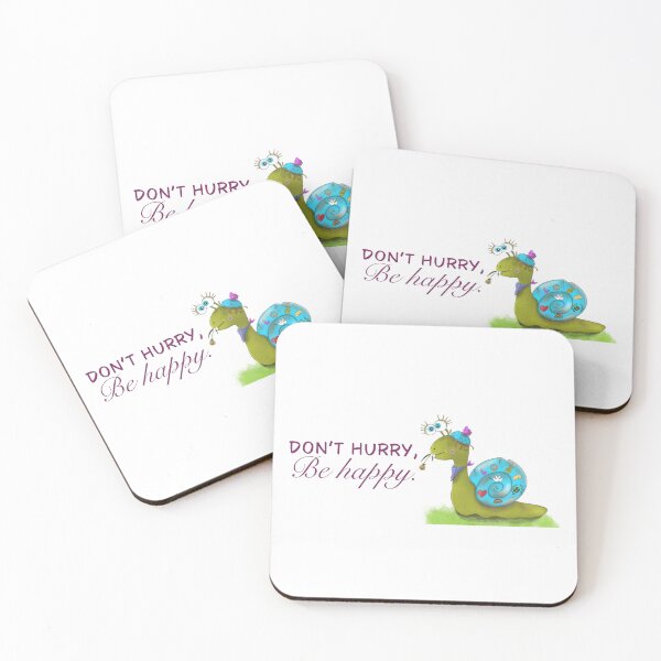Item preview, Don't hurry be happy, retro hippie snail pun designed and sold by LilSugarMouse.