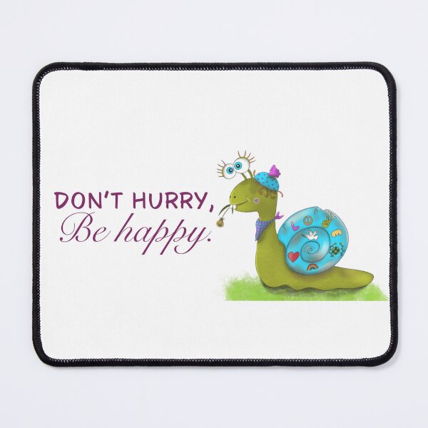 Item preview, Don't hurry be happy, retro hippie snail pun designed and sold by LilSugarMouse.