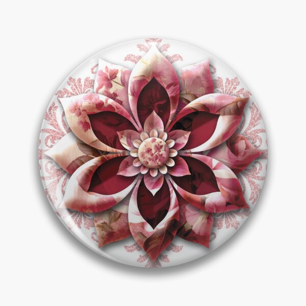 Item preview, Pink Flower on Pink Swirl Pattern designed and sold by SideDishDesign.