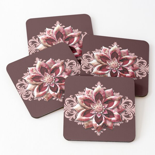 Item preview, Pink Flower on Pink Swirl Pattern designed and sold by SideDishDesign.