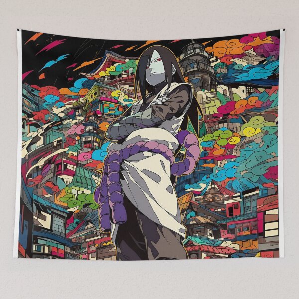 Item preview, Orochimaru Neon Village Anime Aesthetic Art Print | Dark Snake Ninja Art designed and sold by Dyan4.