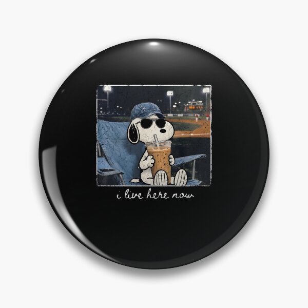 Item preview, Snoopy I Live Here Now Coffee Lover Baseball Fan designed and sold by phoebelevine.