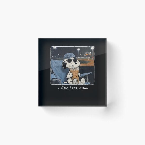 Item preview, Snoopy I Live Here Now Coffee Lover Baseball Fan designed and sold by phoebelevine.
