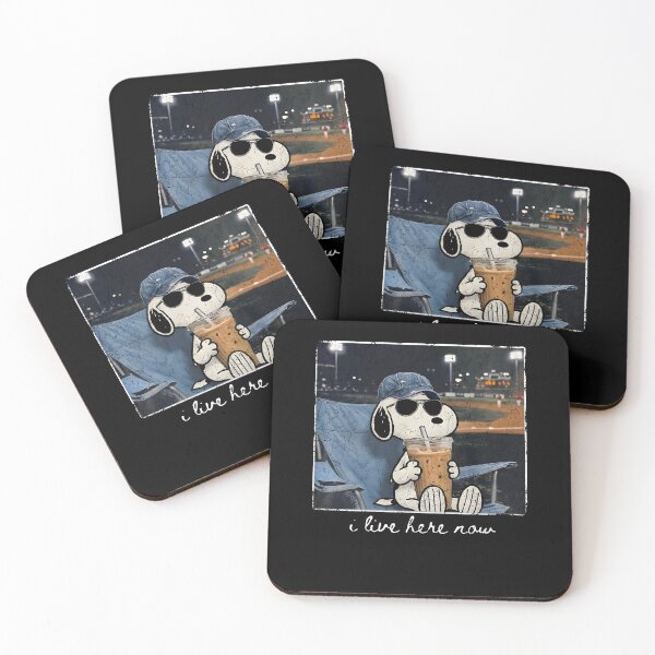 Item preview, Snoopy I Live Here Now Coffee Lover Baseball Fan designed and sold by phoebelevine.
