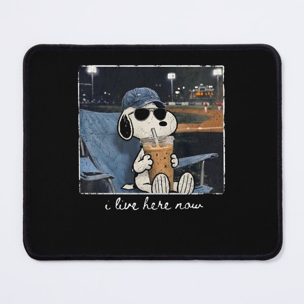 Item preview, Snoopy I Live Here Now Coffee Lover Baseball Fan designed and sold by phoebelevine.