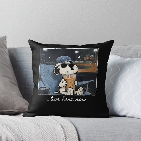 Item preview, Snoopy I Live Here Now Coffee Lover Baseball Fan designed and sold by phoebelevine.