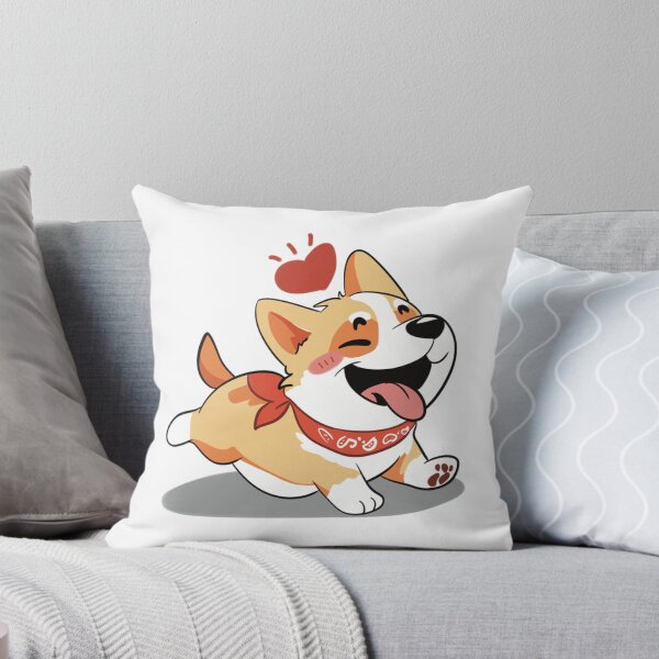 Item preview, Puppy With Heart Illustration Playful Corgi Art designed and sold by CuteCotgiStudio.