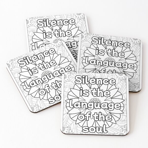 Item preview, Mandala Coloring Page - Silence Is the Language of the Soul - Spiritual Printable designed and sold by BreathAndColor.
