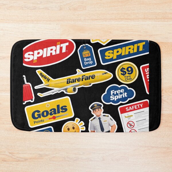 Item preview, Spirit Airlines Bare Fare Sticker Pack | $9 Fare Club | Free Spirit Goals Points | Funny Aviation Sticker Bundle | Budget Airline Humor Decal Set designed and sold by Yasmine Mohammed.