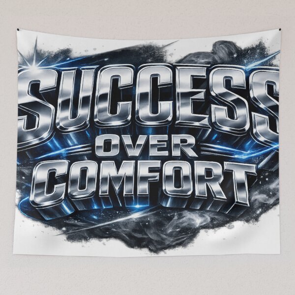 Item preview, Success Over Comfort 3D Effect Extruded Lettering Bold Depth Typography designed and sold by Bamimu Merch.