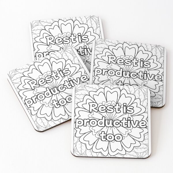 Item preview, Mandala Coloring Page - Rest Is Productive Too - Self Care Printable designed and sold by BreathAndColor.