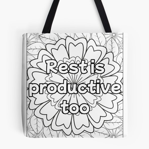 Item preview, Mandala Coloring Page - Rest Is Productive Too - Self Care Printable designed and sold by BreathAndColor.
