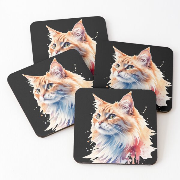 Item preview, Soft Watercolor Cat | Pastel Kitty with Artistic Paint Splashes designed and sold by Biedroneczka.