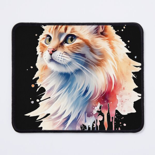 Item preview, Soft Watercolor Cat | Pastel Kitty with Artistic Paint Splashes designed and sold by Biedroneczka.