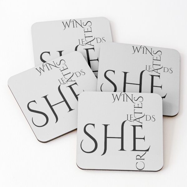 Item preview,  SHE Interlocking Typography | Creates Leads Wins Word Art designed and sold by Typomuse-studio.