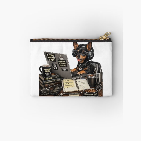 Item preview, Serious English Toy Terrier Coding Dog – Black and Tan Programmer designed and sold by YamiSociety.