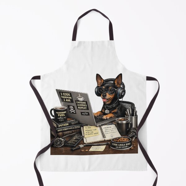 Item preview, Serious English Toy Terrier Coding Dog – Black and Tan Programmer designed and sold by YamiSociety.
