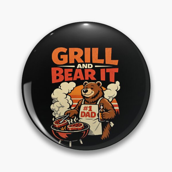 Item preview, Funny Dad Grill And Bear It Barbecue BBQ Joke designed and sold by elderberry.