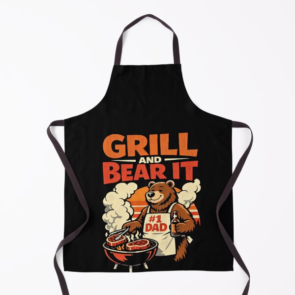 Item preview, Funny Dad Grill And Bear It Barbecue BBQ Joke designed and sold by elderberry.