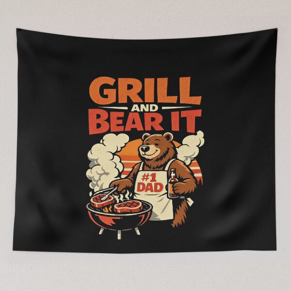 Item preview, Funny Dad Grill And Bear It Barbecue BBQ Joke designed and sold by elderberry.