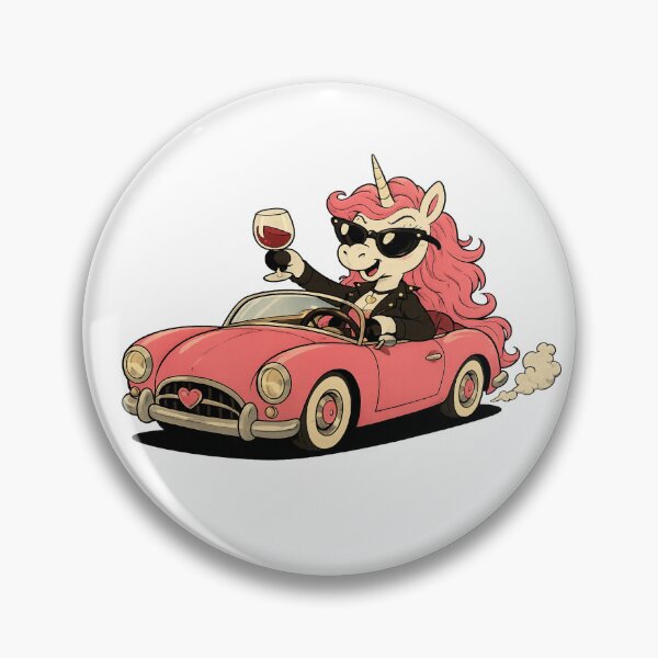 Artikelvorschau, Ein cooles Einhornmädchen fährt in einem Cabrio. entworfen und verkauft von Adamova.