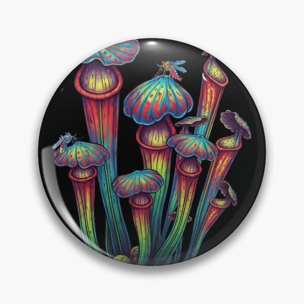 Item preview, Psychedelic Pitcher Plant Carnivorous Botanical Neon Art designed and sold by HoshisWorld2018.