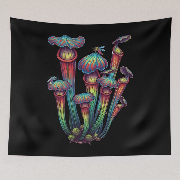 Item preview, Psychedelic Pitcher Plant Carnivorous Botanical Neon Art designed and sold by HoshisWorld2018.