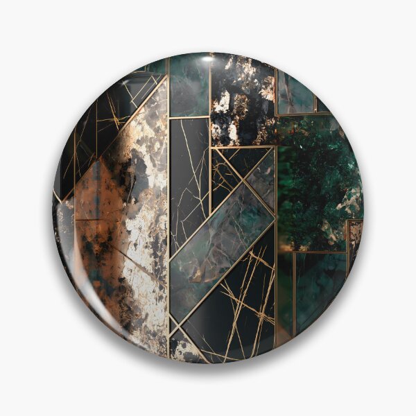 Item preview, Emerald Black Geometric Marble Abstraction designed and sold by CosmicGlyph.