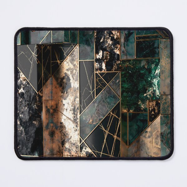 Item preview, Emerald Black Geometric Marble Abstraction designed and sold by CosmicGlyph.