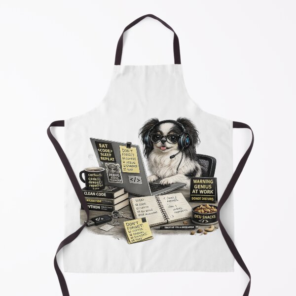 Item preview, Japanese Chin Coding Dog – Realistic Programmer Puppy designed and sold by YamiSociety.
