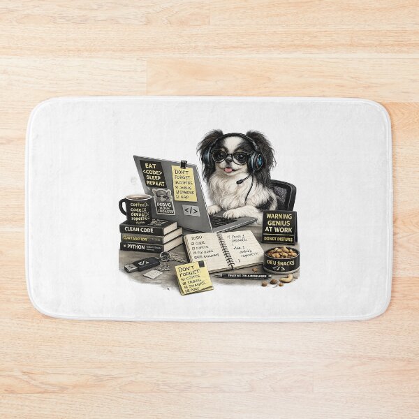 Item preview, Japanese Chin Coding Dog – Realistic Programmer Puppy designed and sold by YamiSociety.