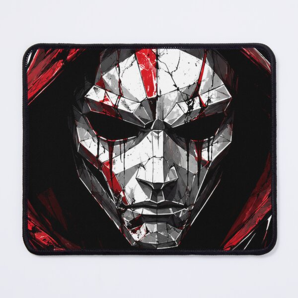 Item preview, Cracked Mask Hooded Figure Sticker – Dark Red Urban Graffiti Art designed and sold by ClickToSticker.