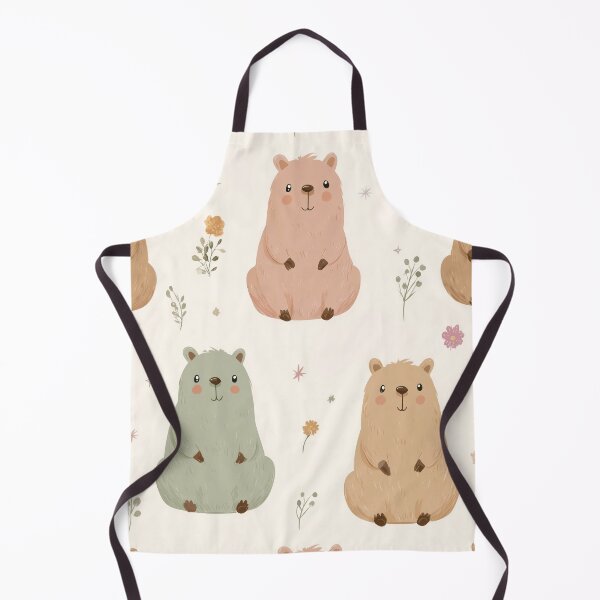 Item preview, Cute Pastel Capybara Garden Pattern designed and sold by MegaNovaArt.