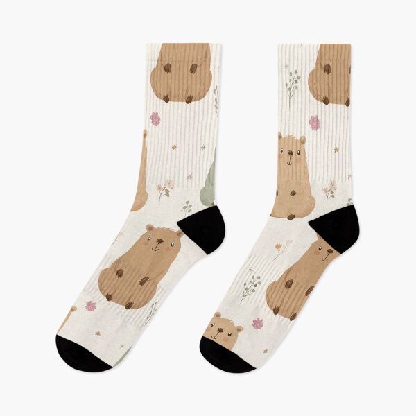 Item preview, Cute Pastel Capybara Garden Pattern designed and sold by MegaNovaArt.