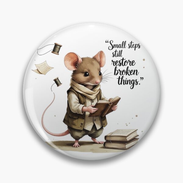Item preview, Small Steps Restore Broken Things Vintage Mouse Dark Academia designed and sold by AQUILAKREO.