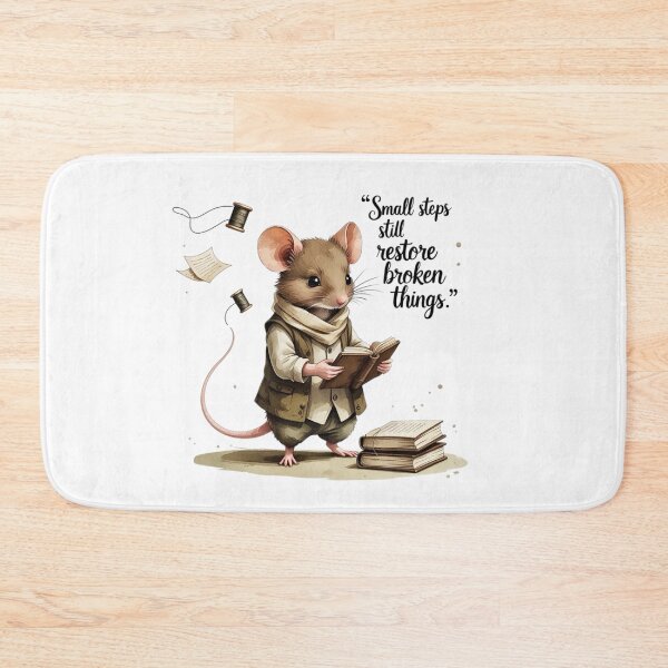 Item preview, Small Steps Restore Broken Things Vintage Mouse Dark Academia designed and sold by AQUILAKREO.