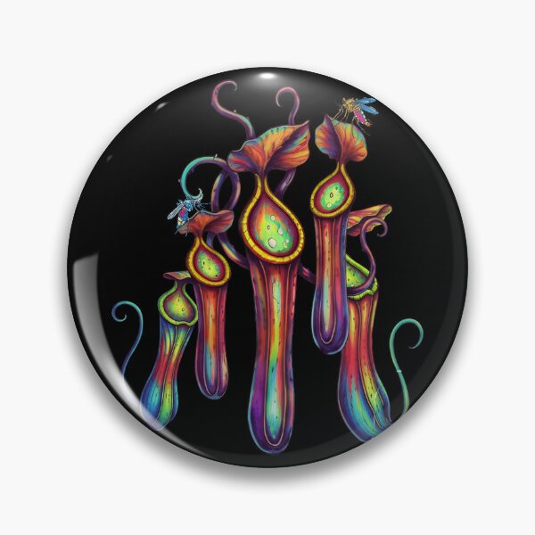 Item preview, Neon Pitcher Plant Carnivorous Botanical Psychedelic Art designed and sold by HoshisWorld2018.