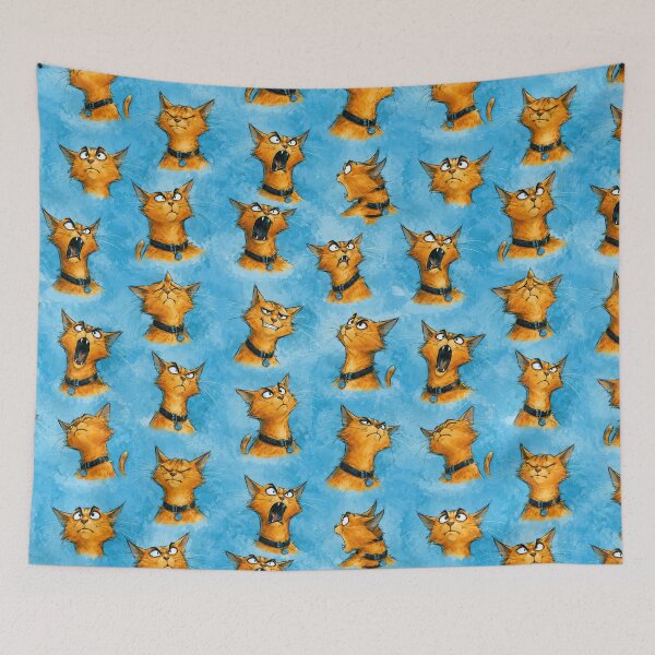 Item preview, Cats emotions - Aesthetic Pattern Print Design for fabrics designed and sold by Just4Sinners.