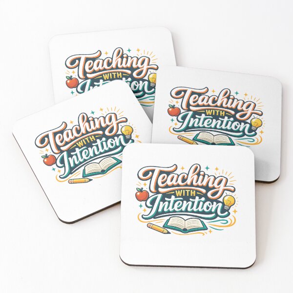 Item preview, Teaching With Intention Colorful Retro Teacher Typography Design designed and sold by NeelusShop.