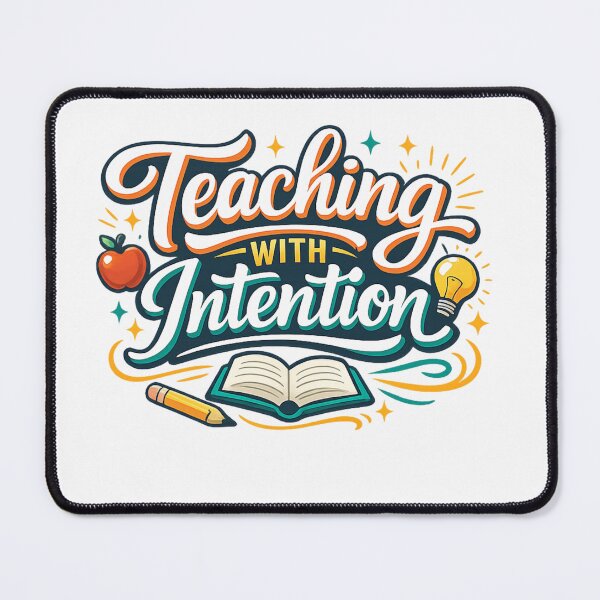 Item preview, Teaching With Intention Colorful Retro Teacher Typography Design designed and sold by NeelusShop.