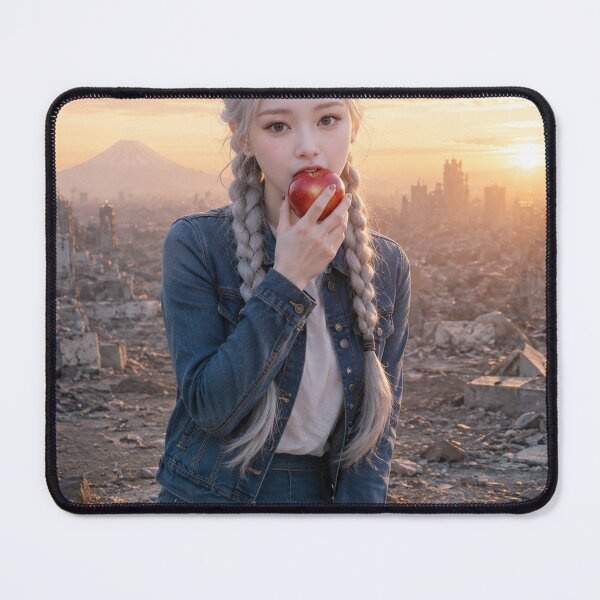 Item preview, A woman eating an apple in a city where dragons fly designed and sold by HD3284.