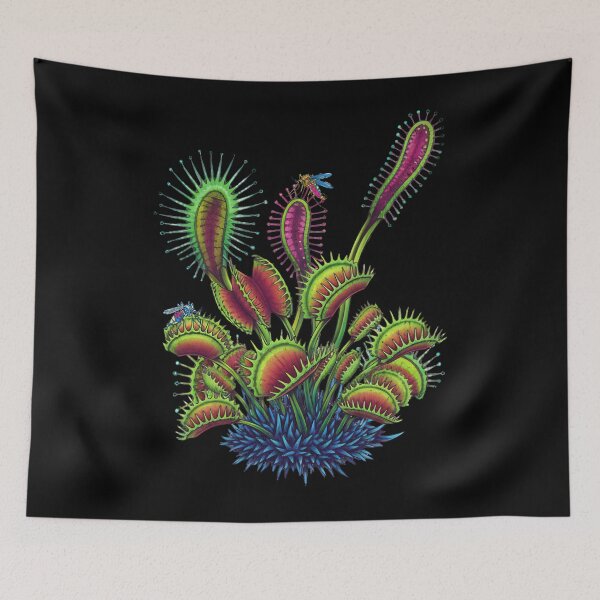 Item preview, Neon Venus Flytrap Carnivorous Botanical Psychedelic Art designed and sold by HoshisWorld2018.