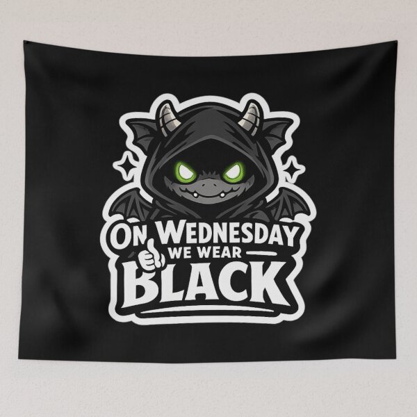 Item preview, On Wednesday We Wear Black - Cute Goth Dragon Art designed and sold by EchoPrint Co..