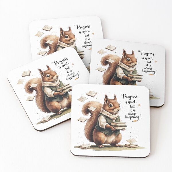 Item preview, Progress Is Quiet Vintage Squirrel Dark Academia Bookish designed and sold by AQUILAKREO.