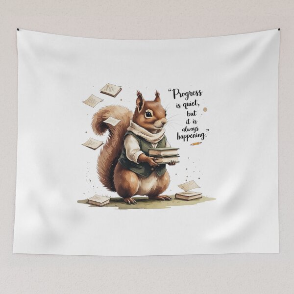 Item preview, Progress Is Quiet Vintage Squirrel Dark Academia Bookish designed and sold by AQUILAKREO.